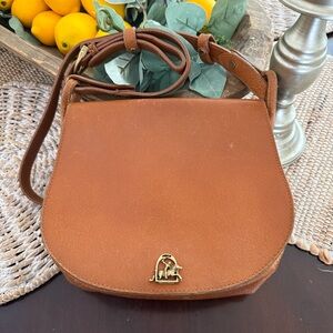Vintage Ralph Lauren Brown Leather Crossbody Saddle Bag